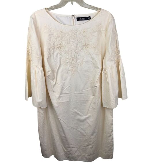 Lauren Ralph Lauren Dresses & Skirts - Lauren Ralph Lauren Black Label Women's Cream Sheath Dress Embroidery Size 16W